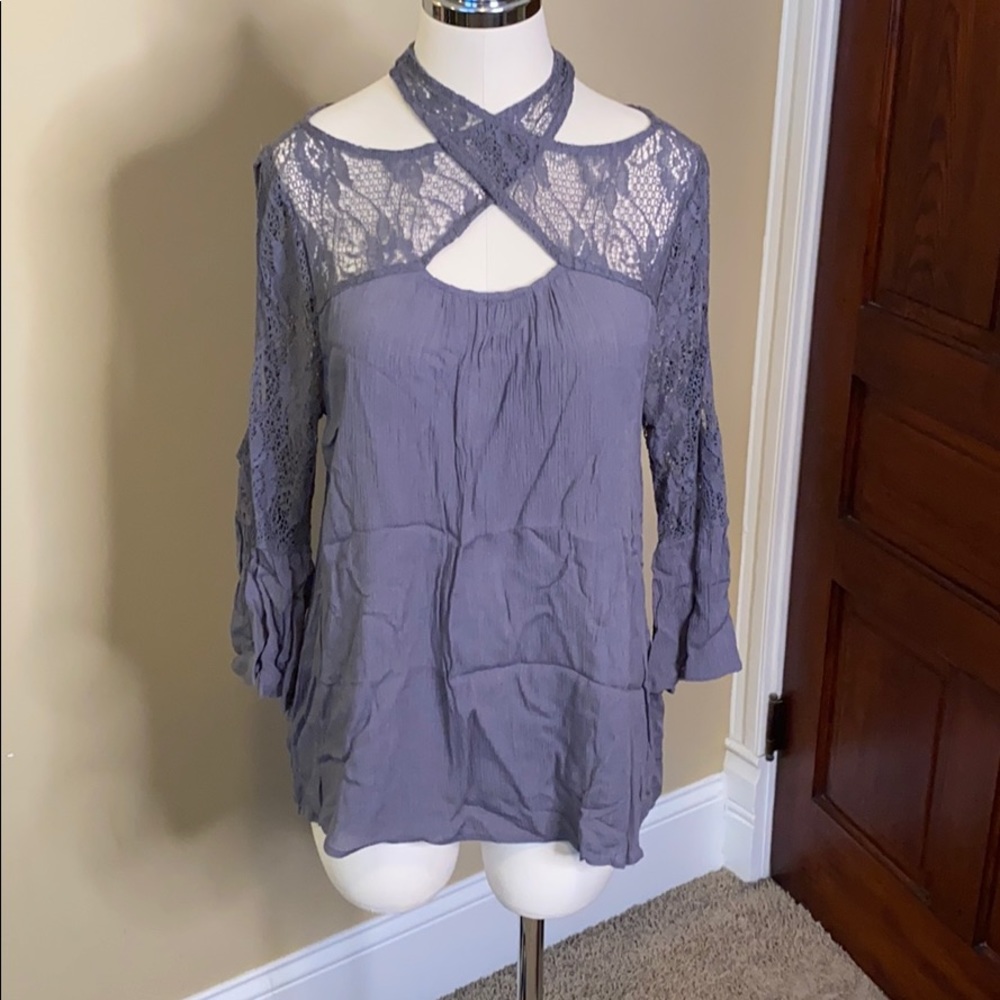 Entro Rose & Remington blouse with lace grey M